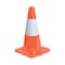 Tatco Traffic Cone, PVC, 18" Height, 2.4 lbs, Orange/Silver 25500 - alternate 2